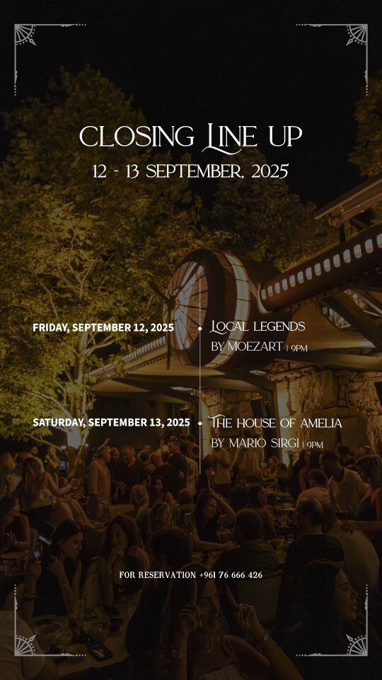 Closing week is here at Amelia Faraya ✨
Join us for one last dance above the clouds 🌄🎶
.
.
.
#AmeliaFaraya #AmeliaByTheCliff #SummerVoyage #Faraya #ClosingLineUp #ClosingWeek